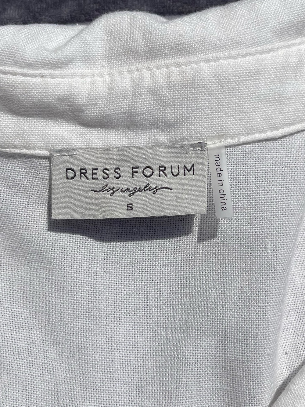 Dress Forum LA White Button-Front Linen Blend Belted Midi Dress Size Small - Picture 3 of 8